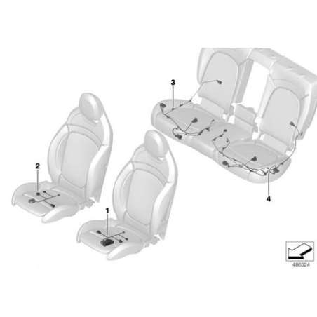 Jeu de cables cote passager