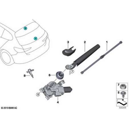Moteur d'essuie-glace de lunette arriere