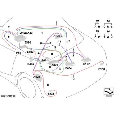 Câble d'antenne Head Unit/antenne arr.