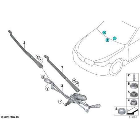 Tringlerie de essuie-glace avec moteur