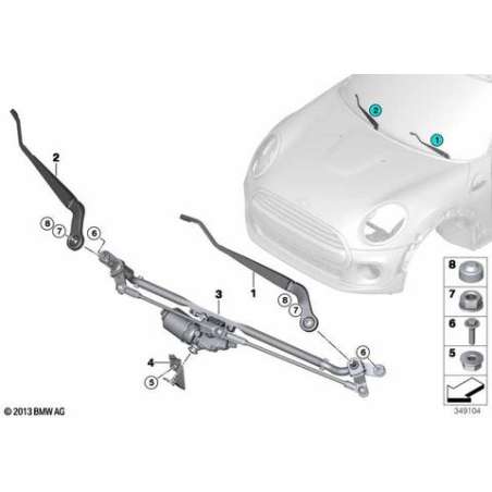 Tringlerie de essuie-glace avec moteur
