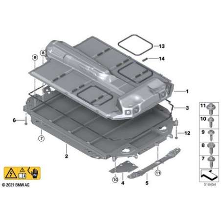 Boîtier, partie supérieure batterie HT