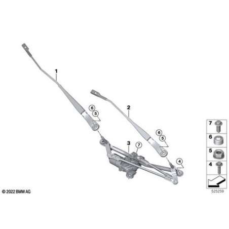Tringlerie d'essuie-glace avec moteur