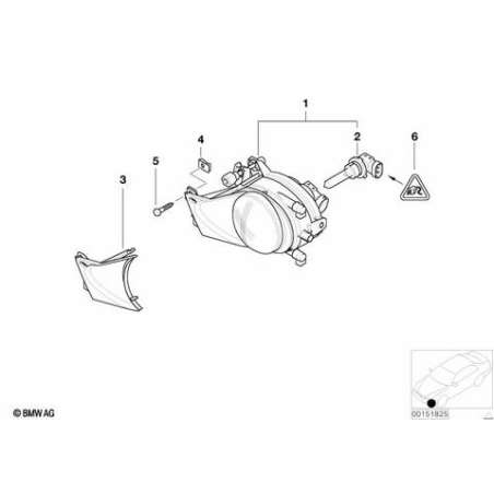 Ecran phare anti-brouillard droit