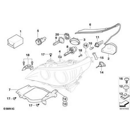 Capuchon projecteur gauche