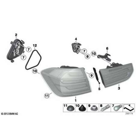 Porte-lampe feu arr. panneau latéral gau