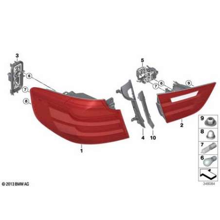 Porte-lampe feu arr.couvercle coffre ga.