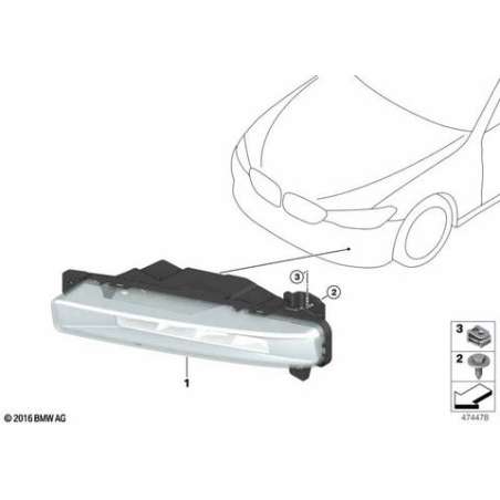 Proj. antibrouillard à LED côté droit