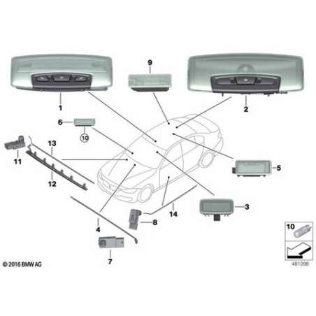 Fibre optique de porte avt sup. gauche