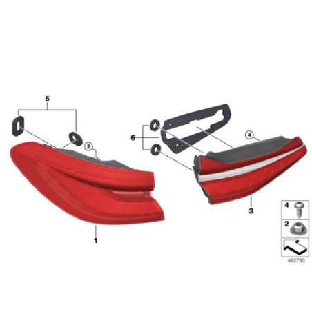 Feu arrière panneau latéral LED droite