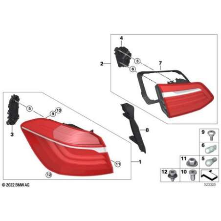 Porte-lampe feu arr.couvercle coffre ga.