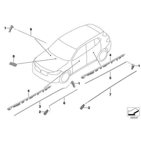 Verre diffuseur ligne contour porte gch