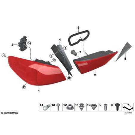 Porte-lampe feu arr. panneau latéral gau