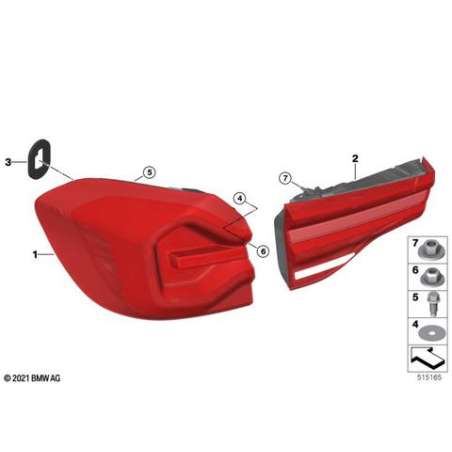 Feu arrière panneau latéral LED droite
