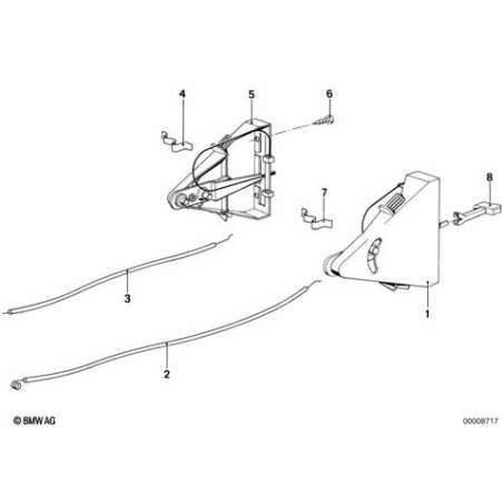 Cable a tirette aeration gauche