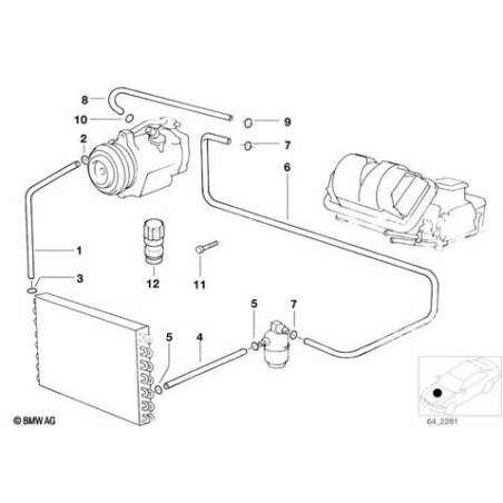 Tuyau d'aspiration evaporat.-compresseur