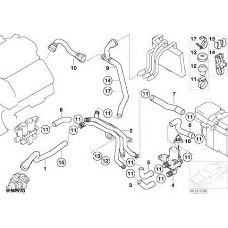 Tuyau de radiateur et retour-moteur