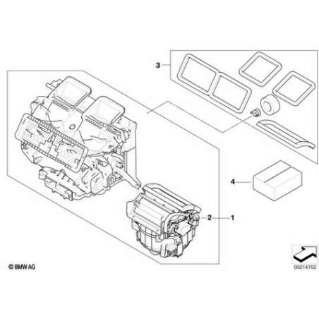 Jeu de pcs Chauffage/Carter climatiseur