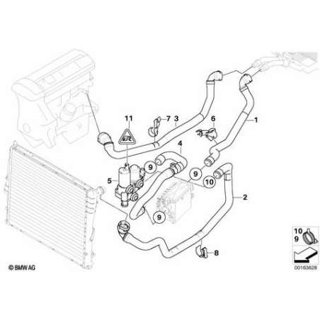 Flexible valve eau en aval du moteur