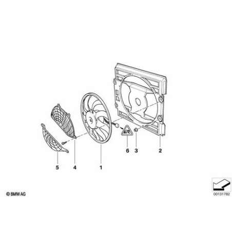 Grille protectr.sup.p ventilateur auxil.