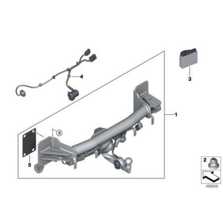 Jeu attelage de remorque électr.pivot.