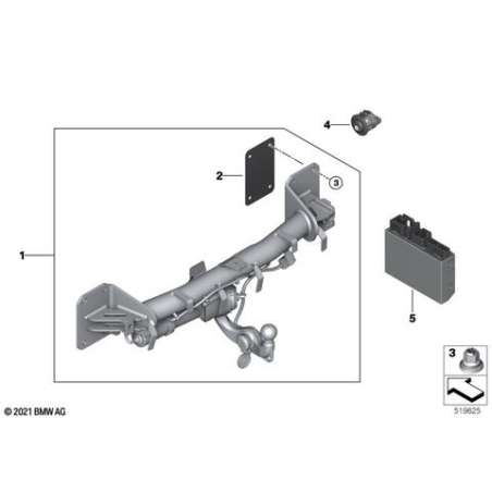 Jeu attelage de remorque électr.pivot.