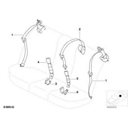 Ceinture sup. centrale sans protect enf.