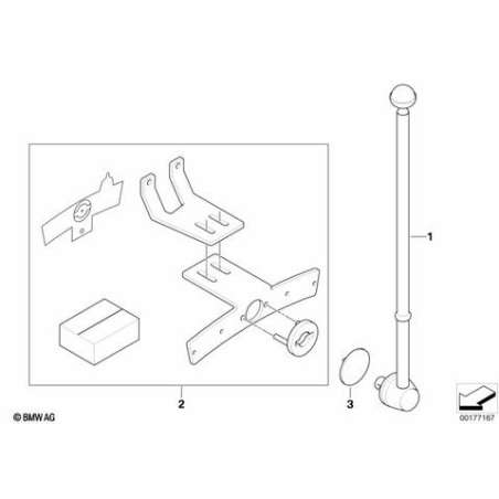 Jeu de fixations support standard droit