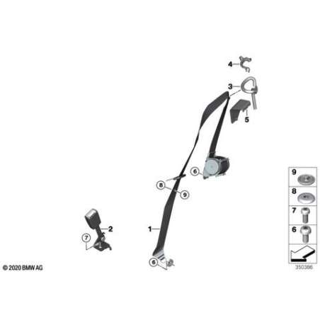 Guide-sangle de ceinture côté gauche