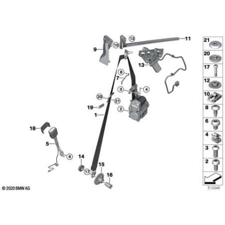 Ceinture supérieure REMA avant gauche