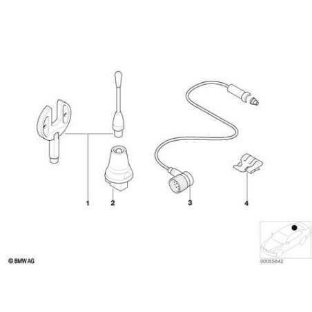 Embase d'antenne de toit, dualband