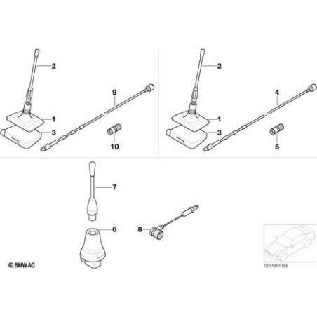 Embase d'antenne de toit pour téléphone