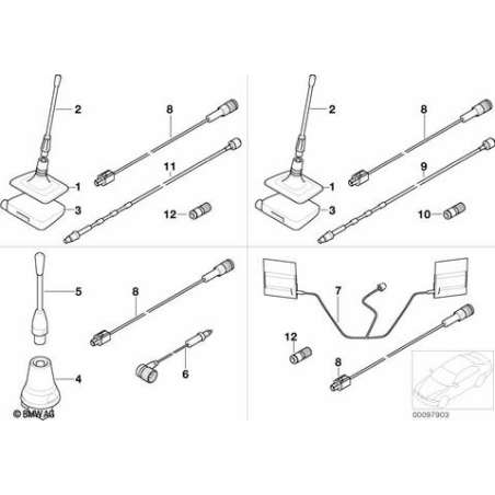 Pied d'antenne téléphone de lunette arr.