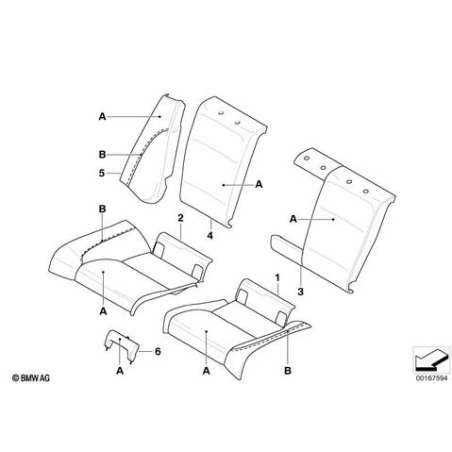 Garnissage assise cuir arr. gauche