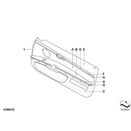 Revetement de porte gauche cuir