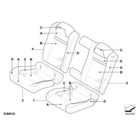 Garnissage assise cuir arr. gauche