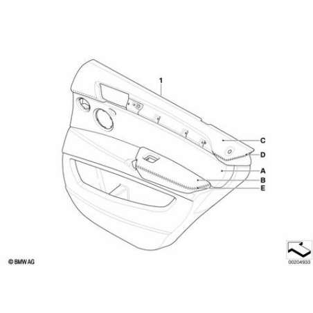Revetement de porte cuir arriere gauche