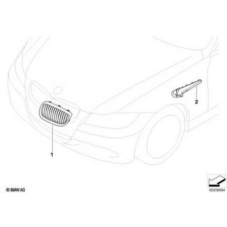 Grille d'air schwarzchrom côté gauche