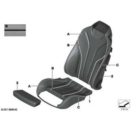 Garniture siège sport cuir, droit