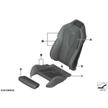 Revêtem.dossier de siège sport, cuir d