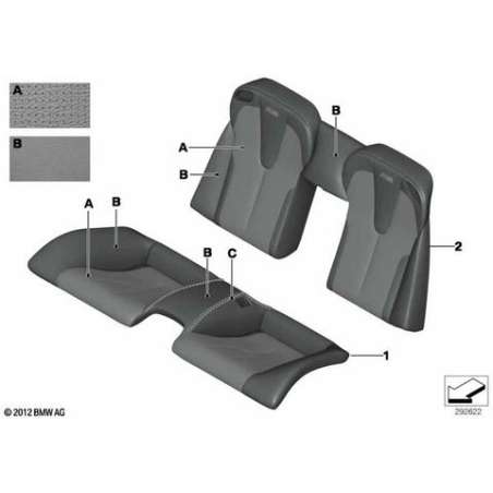Garnissage assise siège arr. cuir clim.