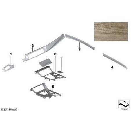 Placage bois console centrale