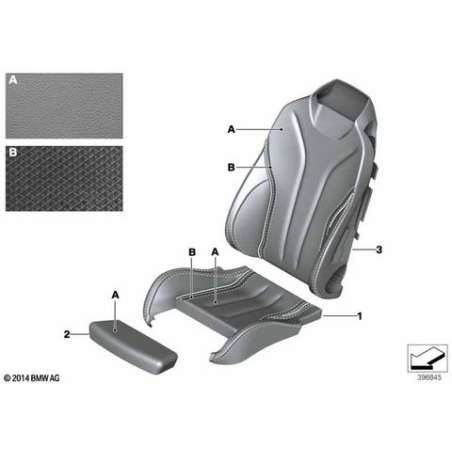 Revetement dossier sport cuir gauche