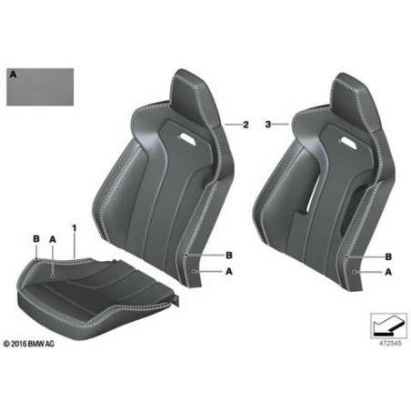 Revetement dossier sport cuir gauche