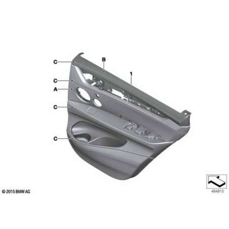 Revetement de porte cuir arriere droit