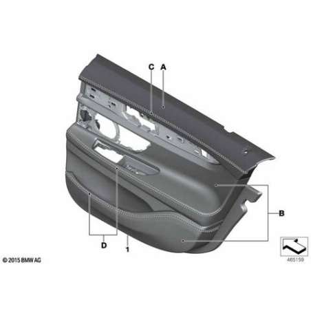 Revetement de porte cuir arriere gauche