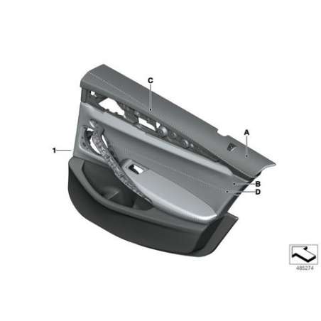 Revetement de porte cuir arriere gauche