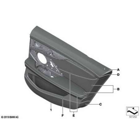 Revetement de porte cuir arriere gauche
