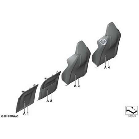Paroi d'arriere siege cuir droite