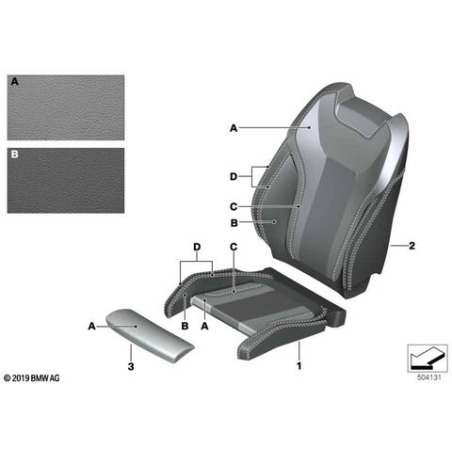 Revêtem.dossier de siège sport, cuir g